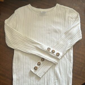 Zara cream ribbed long sleeve shirt size 11/12